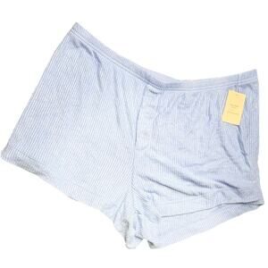 Auden Sleepwear Cozy Ribbed Shorts Blue ,Women’s Size Large New